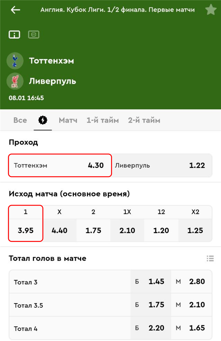 Ставки на спорт на сегодня